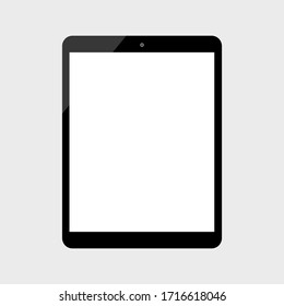 tablet computer with blank white screen isolated on white background. vector illustration