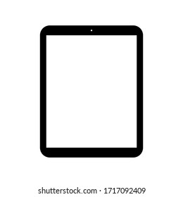 tablet computer with blank white screen isolated on white background. vector illustration
