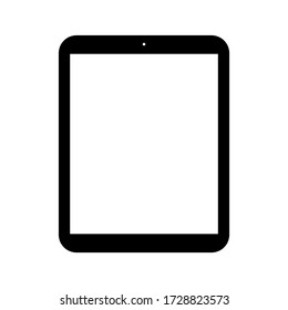 tablet computer with blank white screen isolated on white background. vector illustration