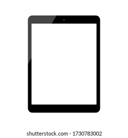 tablet computer with blank white screen isolated on white background. vector illustration