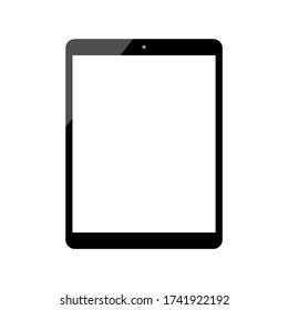 tablet computer with blank white screen isolated on white background. vector illustration