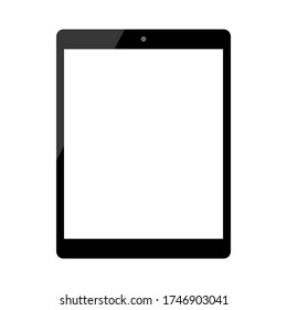 tablet computer with blank white screen isolated on white background. vector illustration