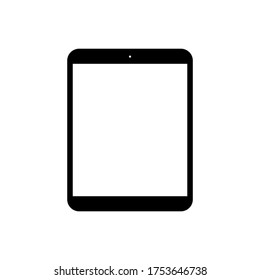 tablet computer with blank white screen isolated on white background. vector illustration