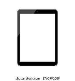 tablet computer with blank white screen isolated on white background 