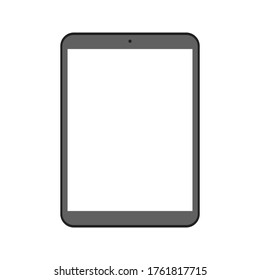 tablet computer with blank white screen isolated on white background. vector illustration