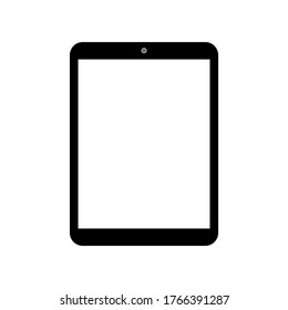 tablet computer with blank white screen isolated on white background. vector illustration