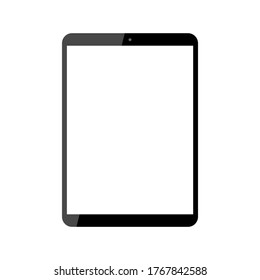 tablet computer with blank white screen isolated on white background. vector illustration