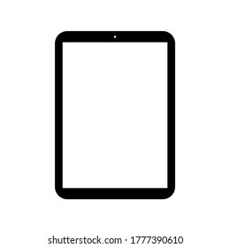 tablet computer with blank white screen isolated on white background. vector illustration