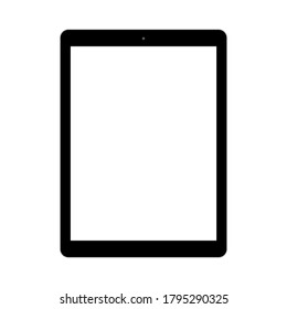 tablet computer with blank white screen isolated on white background