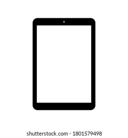 tablet computer with blank white screen isolated on white background. vector illustration