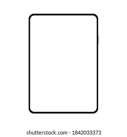 tablet computer with blank white screen isolated on white background. vector illustration
