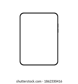 tablet computer with blank white screen isolated on white background. vector illustration