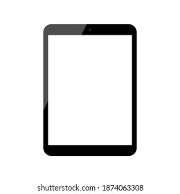 tablet computer with blank white screen isolated on white background. vector illustration 