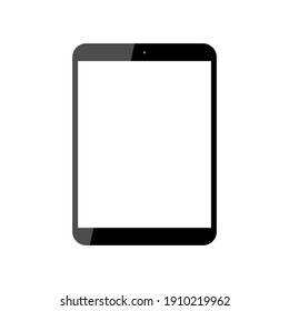 tablet computer with blank white screen isolated on white background