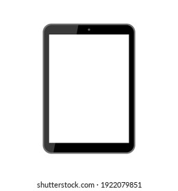 tablet computer with blank white screen isolated on white background