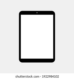 tablet computer with blank white screen isolated on grey background