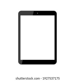 tablet computer with blank white screen isolated on white background. vector illustration