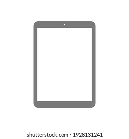 tablet computer with blank white screen isolated on white background. vector illustration