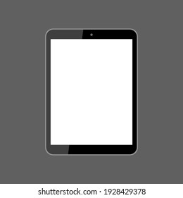 tablet computer with blank white screen isolated on grey background