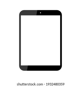 tablet computer with blank white screen isolated on white background. vector illustration