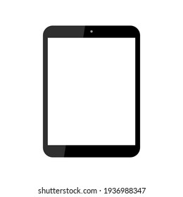 tablet computer with blank white screen isolated on white background. vector illustration