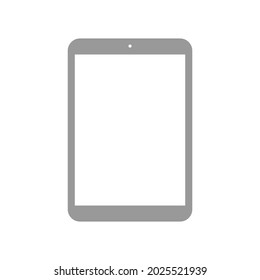 tablet computer with blank white screen isolated on white background. vector illustration