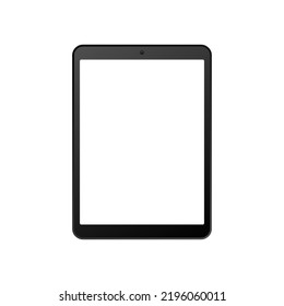 tablet computer with blank white screen isolated on white background