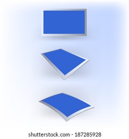 tablet computer in different forms. white template