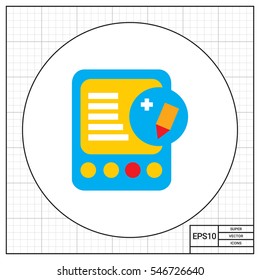 Tablet computer with edit icon