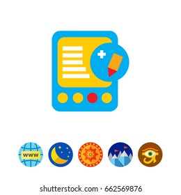 Tablet computer with edit icon