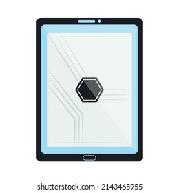 tablet computer with emblem mockup
