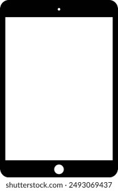 Tablet Computer flat black vector icon.