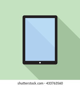 Tablet computer flat icon with blank display. Vector sign of a tablet pc with empty screen. EPS8 clean vector illustration.