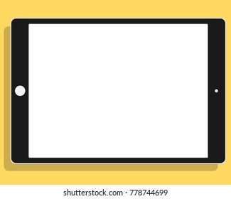 Tablet computer Front view Flat design