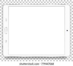 Tablet computer front view isolated in a transparancy background. To present your application