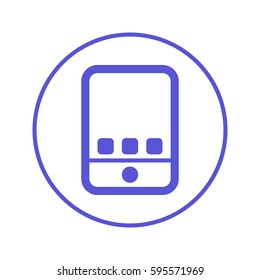 Tablet computer, gadget circular line icon. Round sign. Flat style vector symbol
