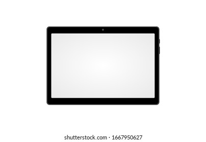 Tablet Computer Horizontal Mockup. Front View. Vector Illustration

