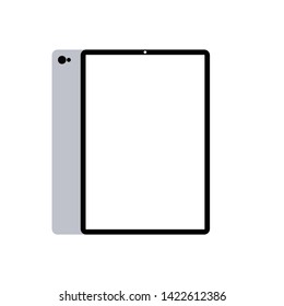 Tablet computer icon. Tablet computer with back and front isolated vector illustration. Modern electronic devices.