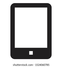 tablet computer icon black and isolated vector illustration