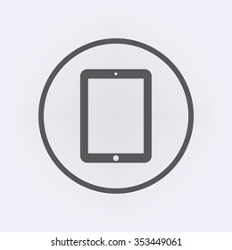 Tablet Computer icon in circle . Vector illustration