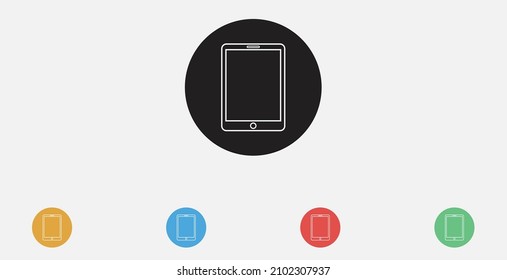 Tablet computer icon. Vector illustration icon. Set of colorful flat design icons. 