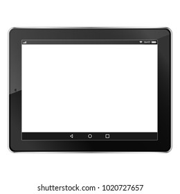 Tablet computer isolated in a white background and white screen. To present your application. Create design.