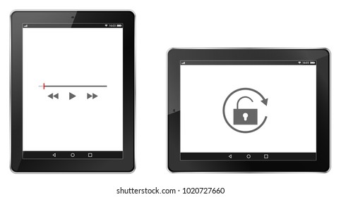 Tablet computer isolated in a white background. To present your application.