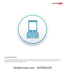 Tablet Computer and Keyboard Icon Hexa White Background icon template