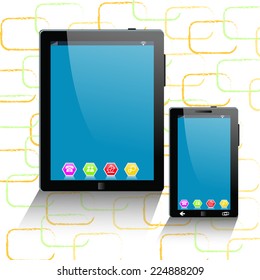tablet computer and mobile phone template