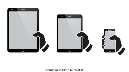 Tablet Computer & Mobile Phone. Vector illustration