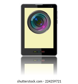 Tablet computer & mobile phone, vector.