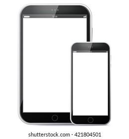 Tablet Computer and Mobile Phone Vector illustration.
