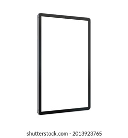 Tablet Computer Mockup with Blank Perspective Screen, Side View. Vector Illustration