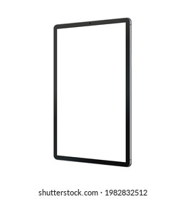 Tablet Computer Mockup with Blank Screen, Side View. Vector Illustration